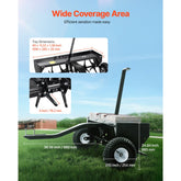 Tow Behind Plug Aerator 40in Lawn Aerator with Universal Hitch Pull Behind Aerator with Iron Spikes Alternately Arranged for Gardens Lawns Farms